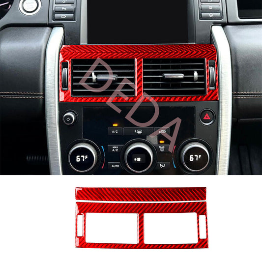 Red Carbon Center Air Vent Outlet Cover for Land Rover Discovery Sport 2015-2019