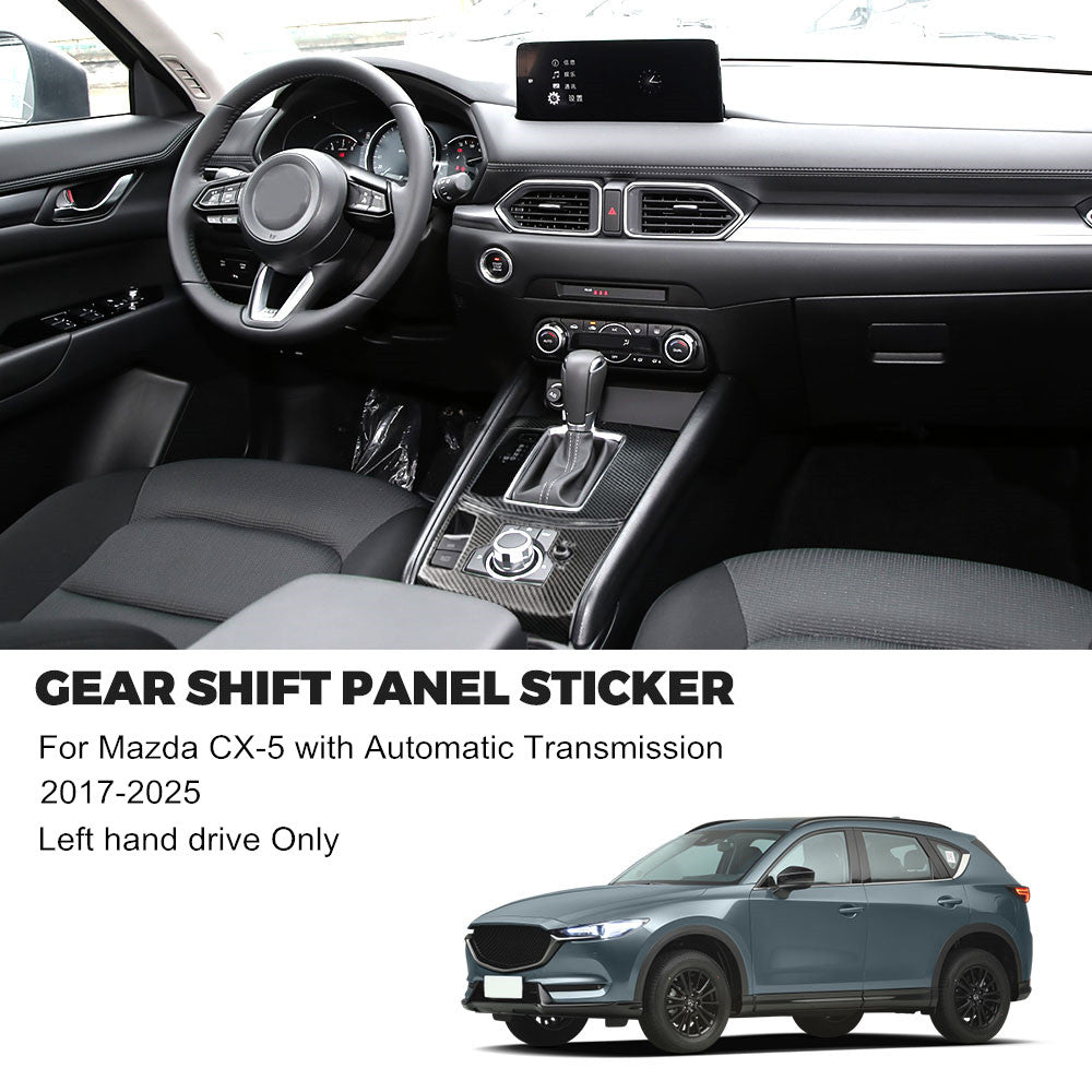 Carbon Fiber for 2017-2025 for Mazda CX-5 Gear Shift Box Panel Cover Trim Accessory