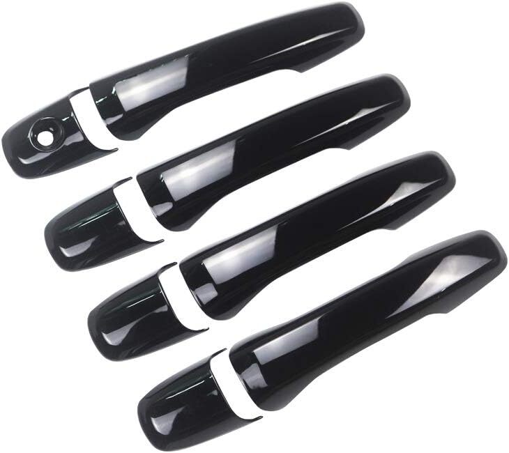 GLOSSY BLACK FOR 2011-2019 for FORD EXPLORER 8PCS DOOR HANDLE TRIM COVERS NO SMR KEY