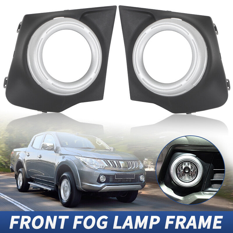 2X LeftRight Front Fog Lamp Light Cover Bezel for Mitsubishi L200 Triton MQ MR