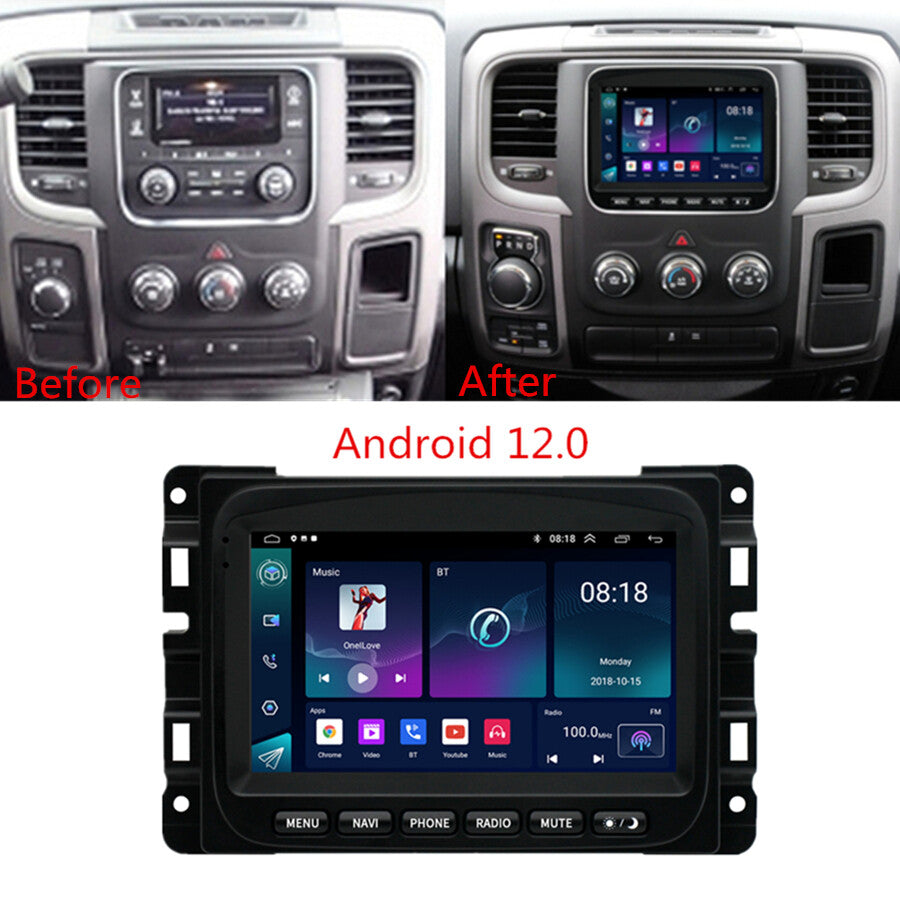 7 Android Stereo Radio GPS Wifi for Dodge for Ram 2013-2018 for Jeep Compass 2017-2020