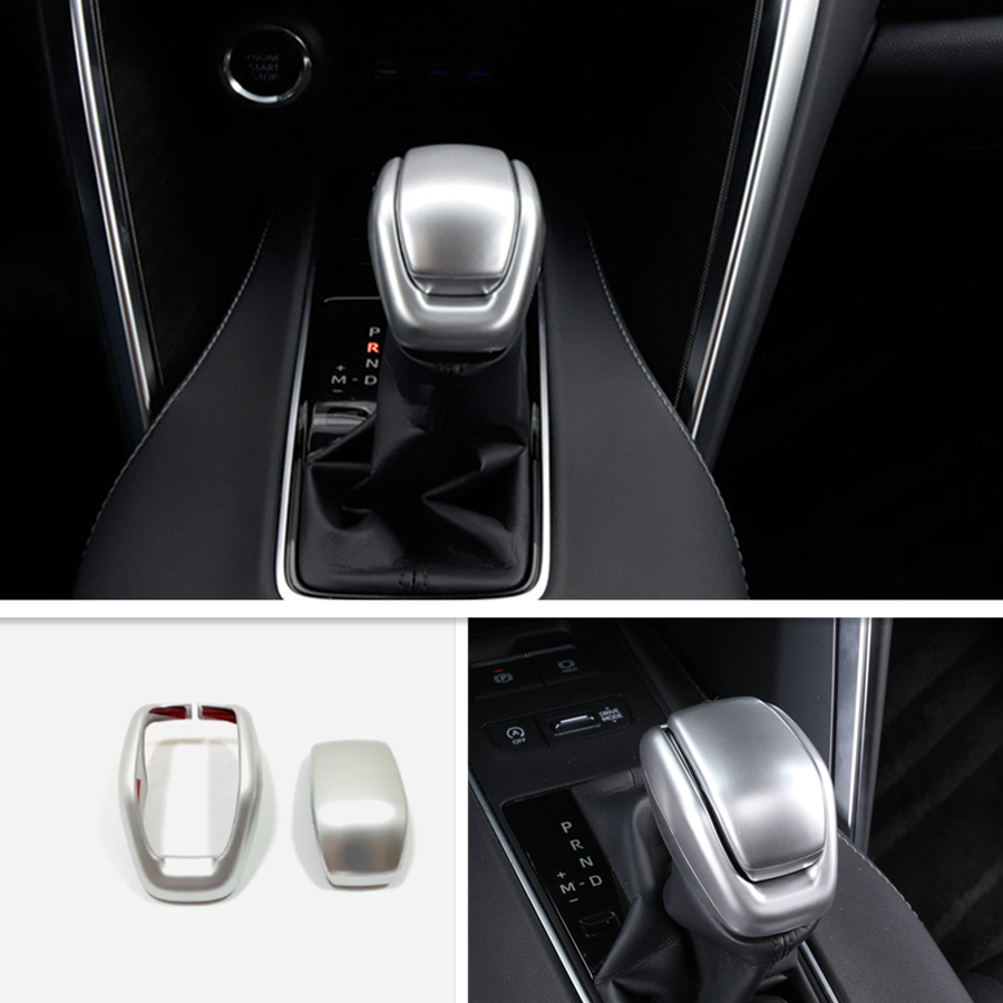 Matte Silver Gear Shift Knob Shifter Cover Cap Trims for Toyota Venza 2021-2023