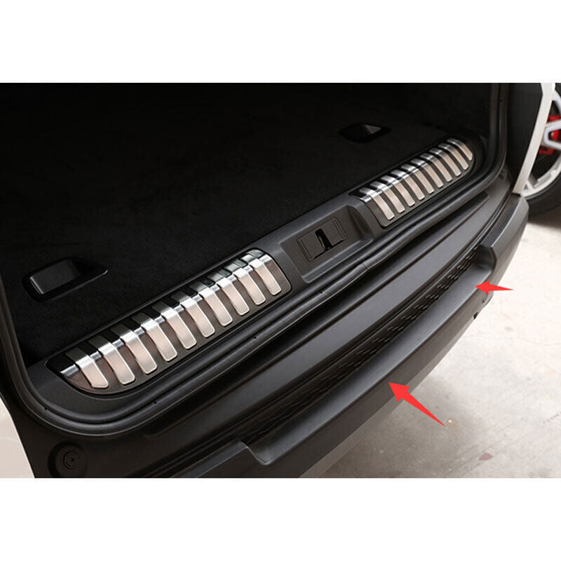 for Range Rover Sport 14-2017 Black Steel Outer Rear Bumper Protector Guard Trim