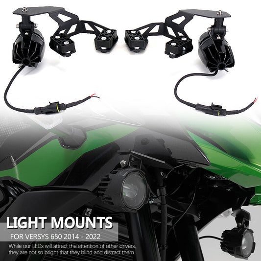 Motorcycle Spotlight Bracket Fog Light Mounting Kits for Kawasaki 650