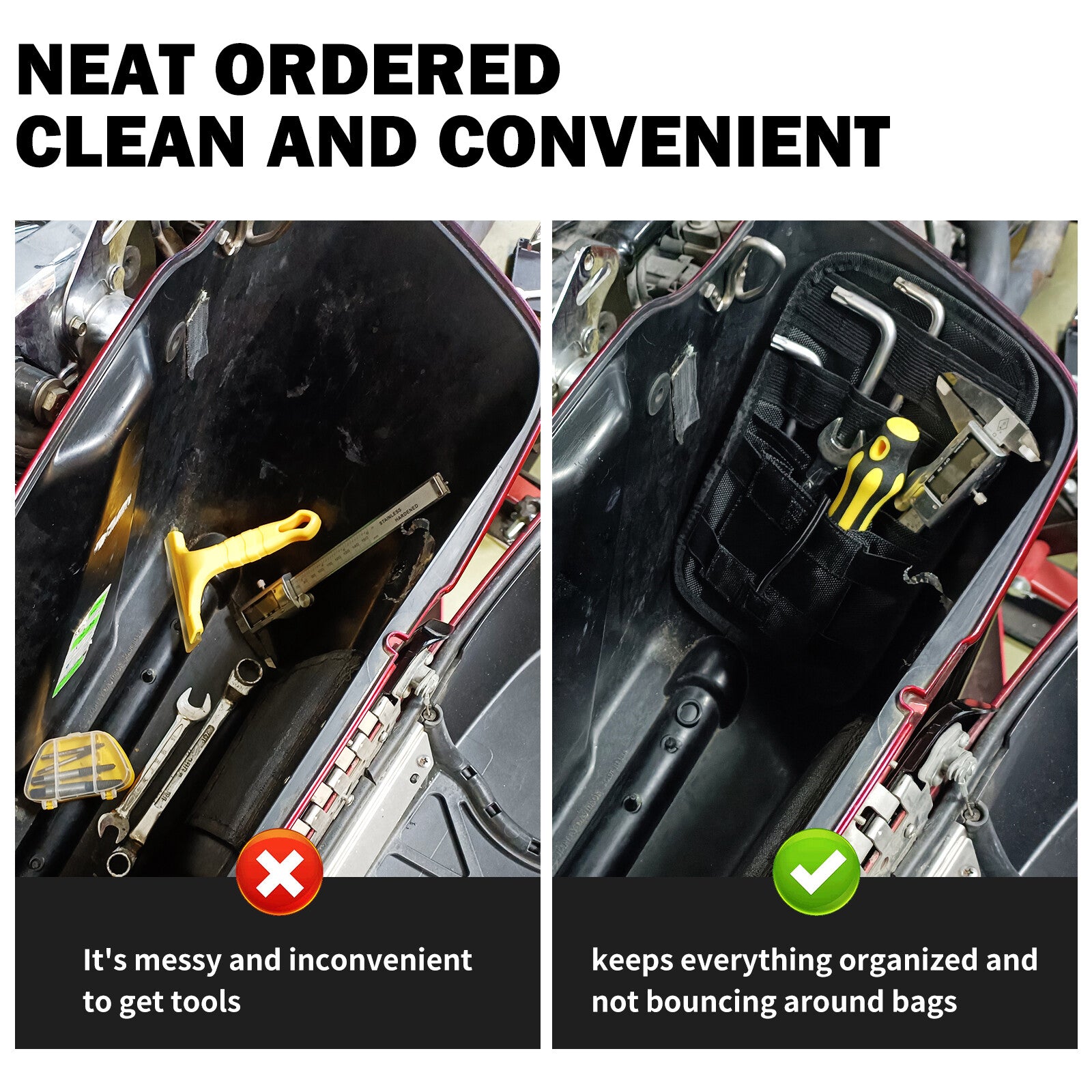 Saddlebag Organizer Pair Hard Bags Storage Fit for Harley Touring Bagger 80-2023
