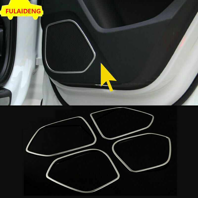 for Audi Q3 2013-2018 Silver Titanium Inner Door Speaker Decor Frame Cover Trim