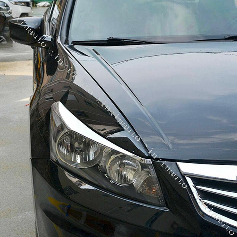 2P ABS Chrome Headlight Lamp Eyebrow Molding Trim Cover for Honda Accord 2008-12