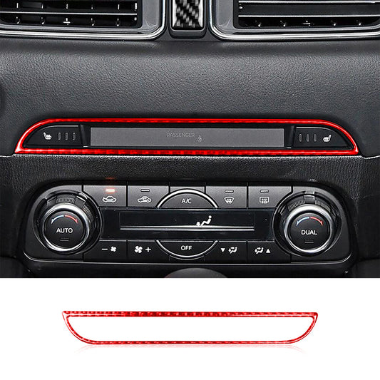 Red Carbon Fiber Central Console CD Switch Button Cover for Mazda CX-5 2017-2021