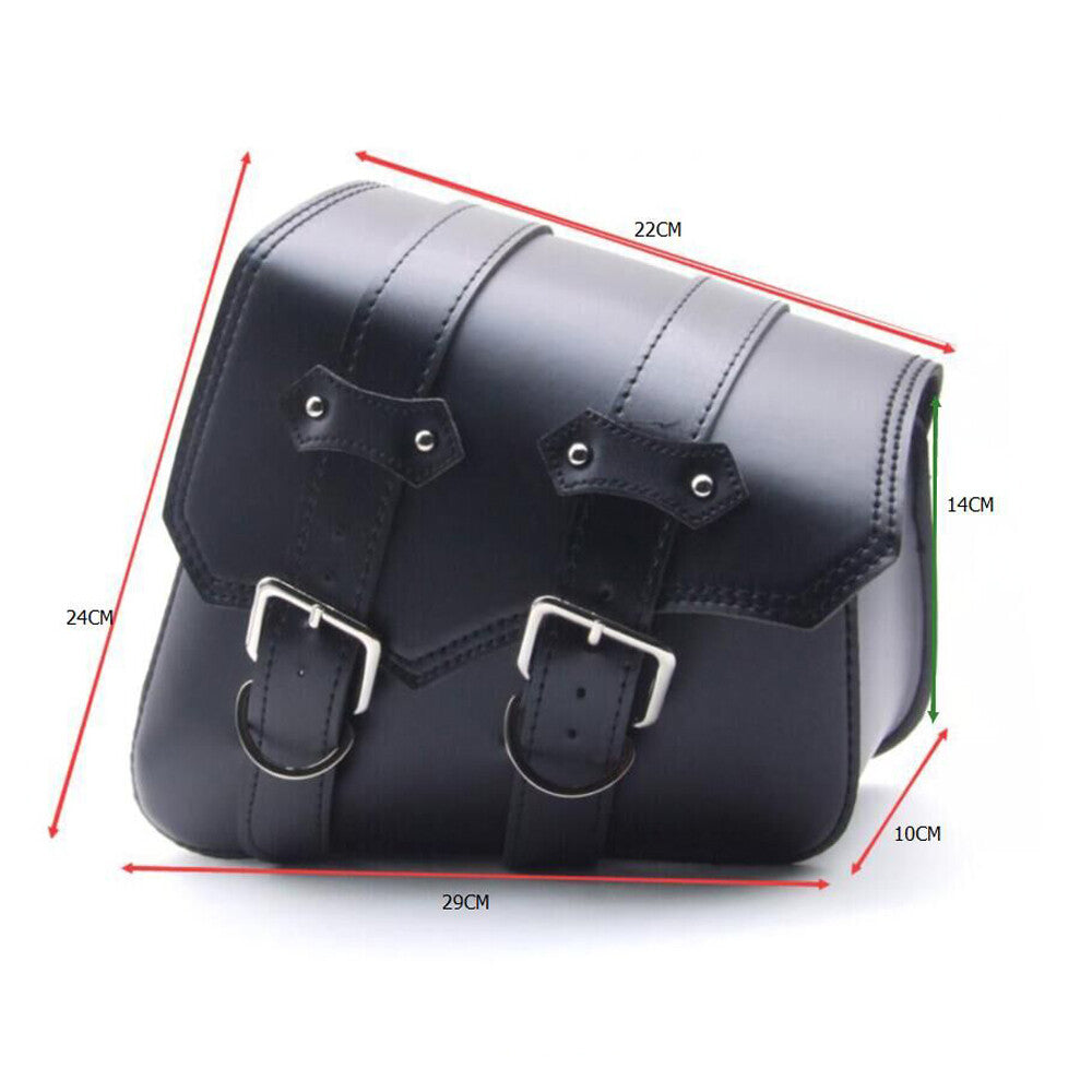 A pair of black side saddlebags for Harley-Davidson Sportster XL883 1200 motorcycles.