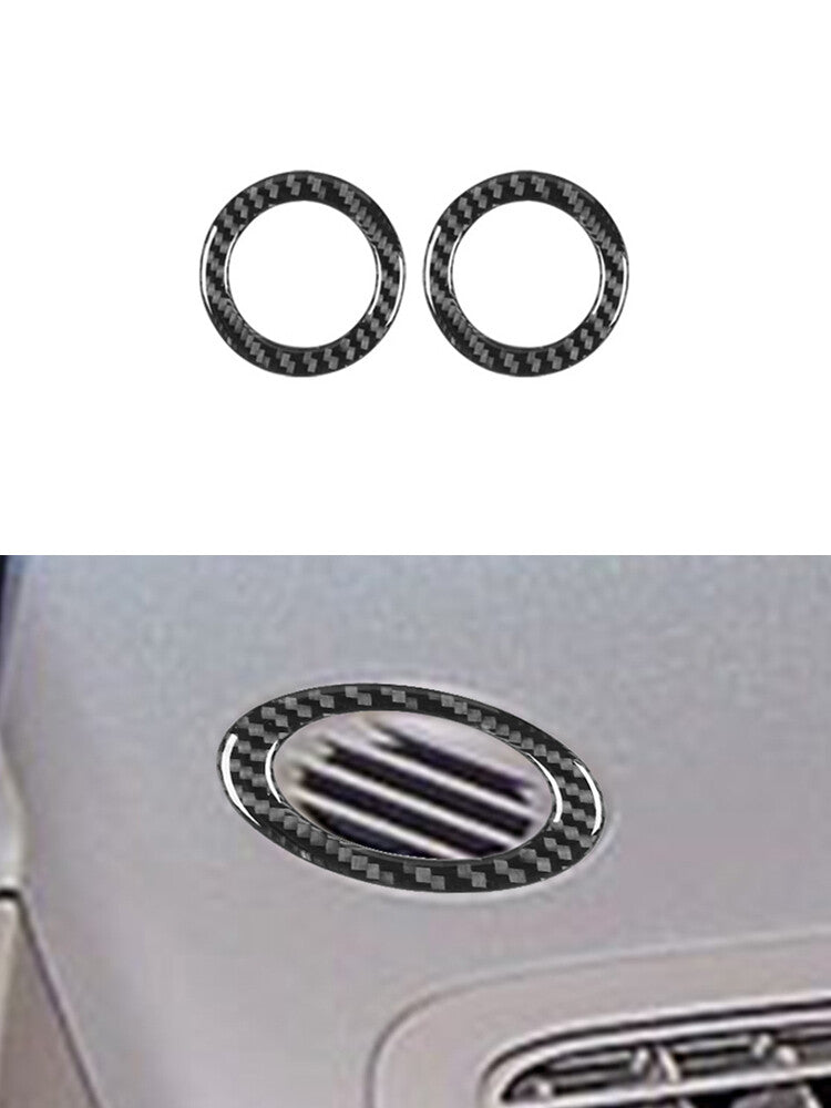 Left-right Air Vents Circle Trim Cover Carbon Fiber for Nissan Quest 2004-2006