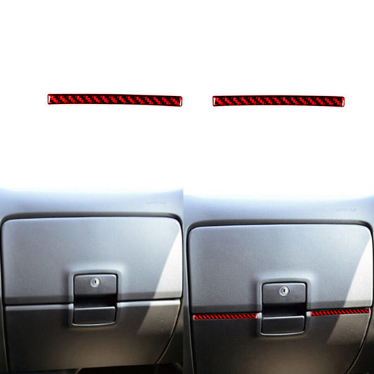 Red Carbon Fiber Lower Glove Box Accent Trim For Silverado for GMC for SIERRA 2014-2018