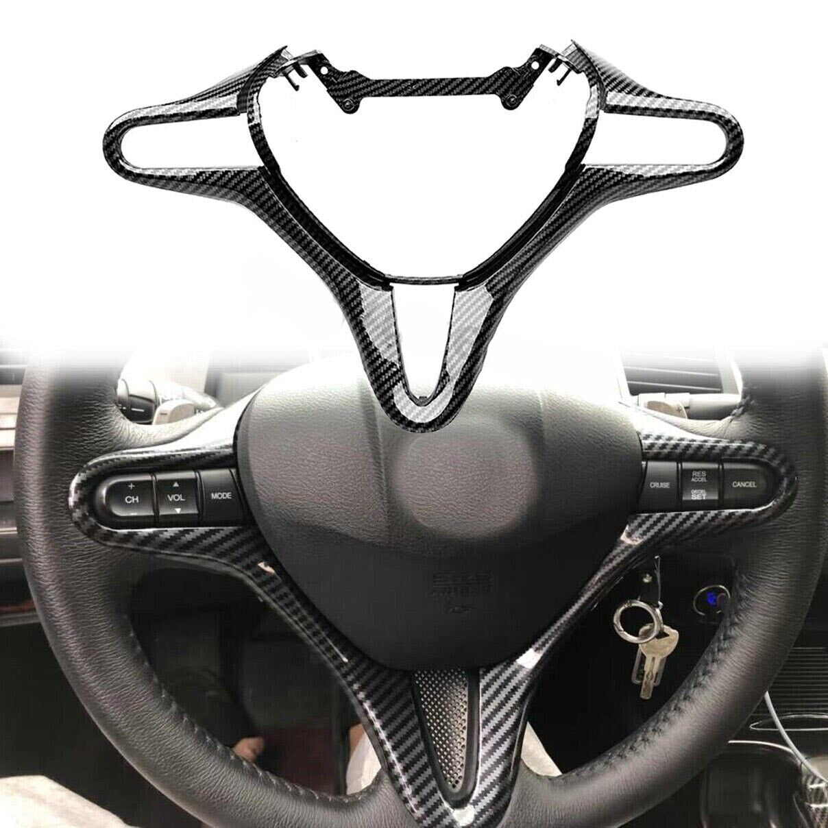 Carbon Fiber Steering Wheel Cover Panel Trim for 2006 2007-2011 for Honda for Civic New