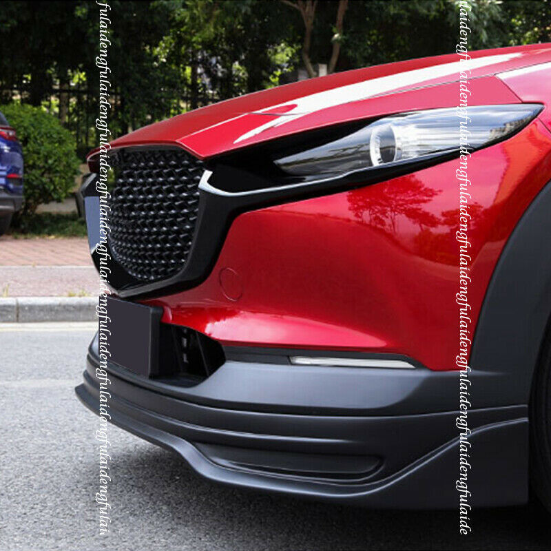 Glossy Black Front Bumper Grille Side Molding Covers for Mazda CX-30 2020-2022