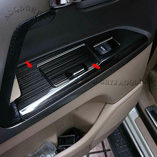 6pc Black Steel Window lift panel switch trim for Land Cruiser LC200 2008-2015