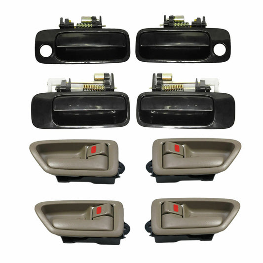 for Toyota for Camry 97-01 Set 8Pcs Black Outside Grey Inside Door Handle Front Rear
