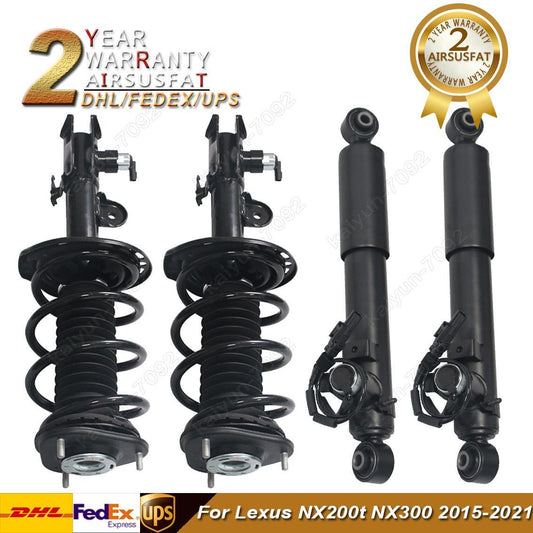 4× Front Rear Shock Strut Assys w/ Electric for Lexus NX200t NX300 NX300h 15-21