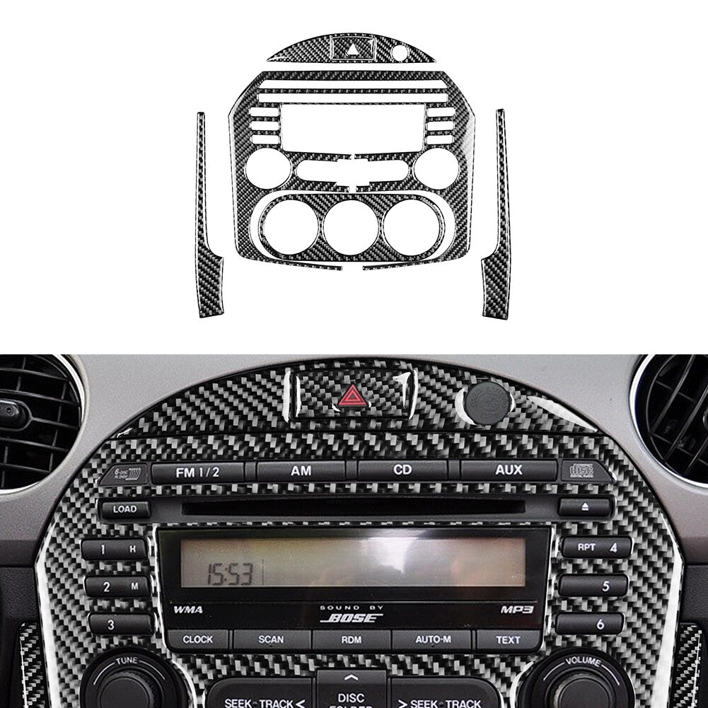6Pcs for Mazda MX-5 Miata 09-15 Carbon Fiber Interior Central Console Cover Trim