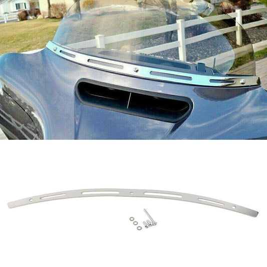 Slotted Batwing Fairing Windshield Trim Chrome for Harley Touring FLHT 14-19
