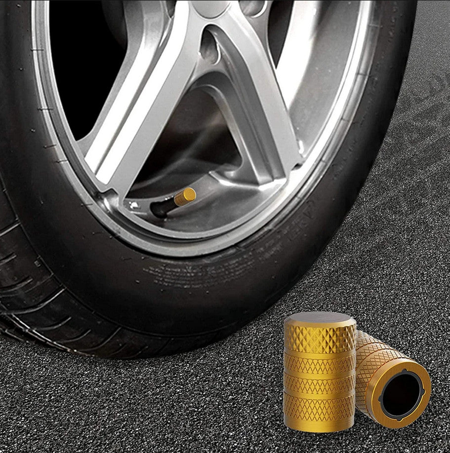 4-piece car tire valve cover rod air dust cover gold universal for BMW
