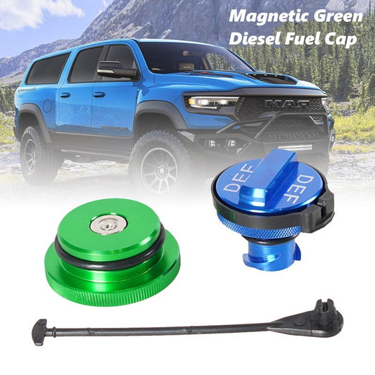 Aluminum fuel cap combination diesel fuel cap for Dodge magnetic green diesel fuel cap