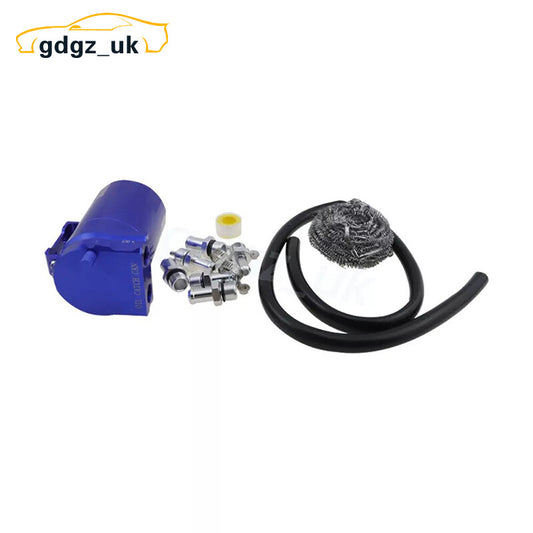 Blue Universal Car 350ml Oil Catch Can Tank Aluminum Polish Baffled Reservoir