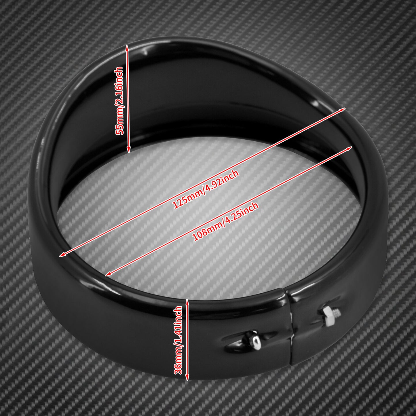 4.5 Gloss Auxiliary Fog Light Trim Visor Ring Fit for Harley Touring FLH XL883