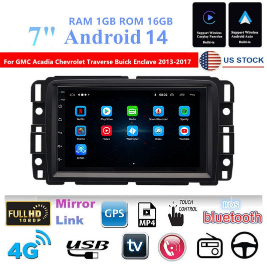 7For Android14 Carplay Car Stereo Radio GPS for GMC Acadia for Chevrolet Traverse