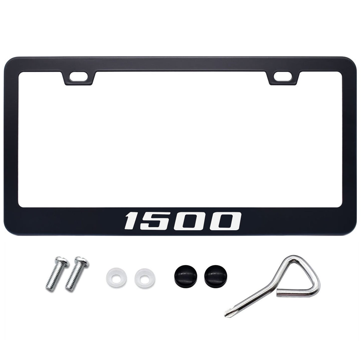 Metal Black License Number Tag Plate Frame Cover for Ram 1500 Cab Pickup