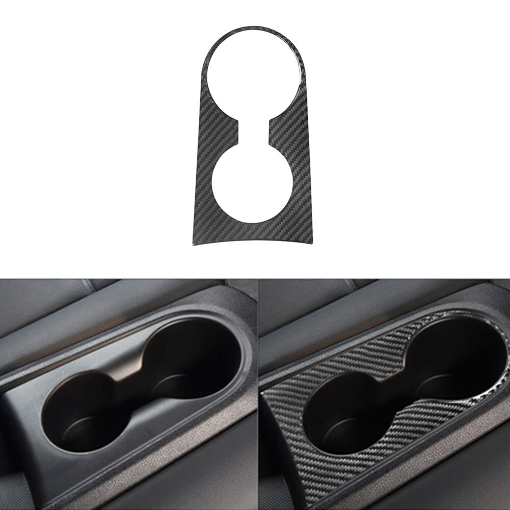 Carbon Fiber Rear Cup Hold Frame Cover Trim for Hyundai for Veloster JS 2019-2022