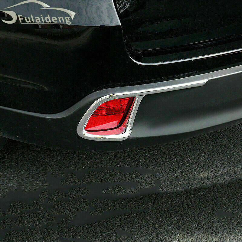 Chrome Rear Bumper Fog Light Frame Cover Trim for Toyota Highlander 2014-2019