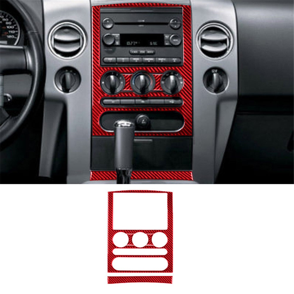 4X Red Carbon Fiber Interior Central Console Cover Trim for Ford F150 FX4 04-08