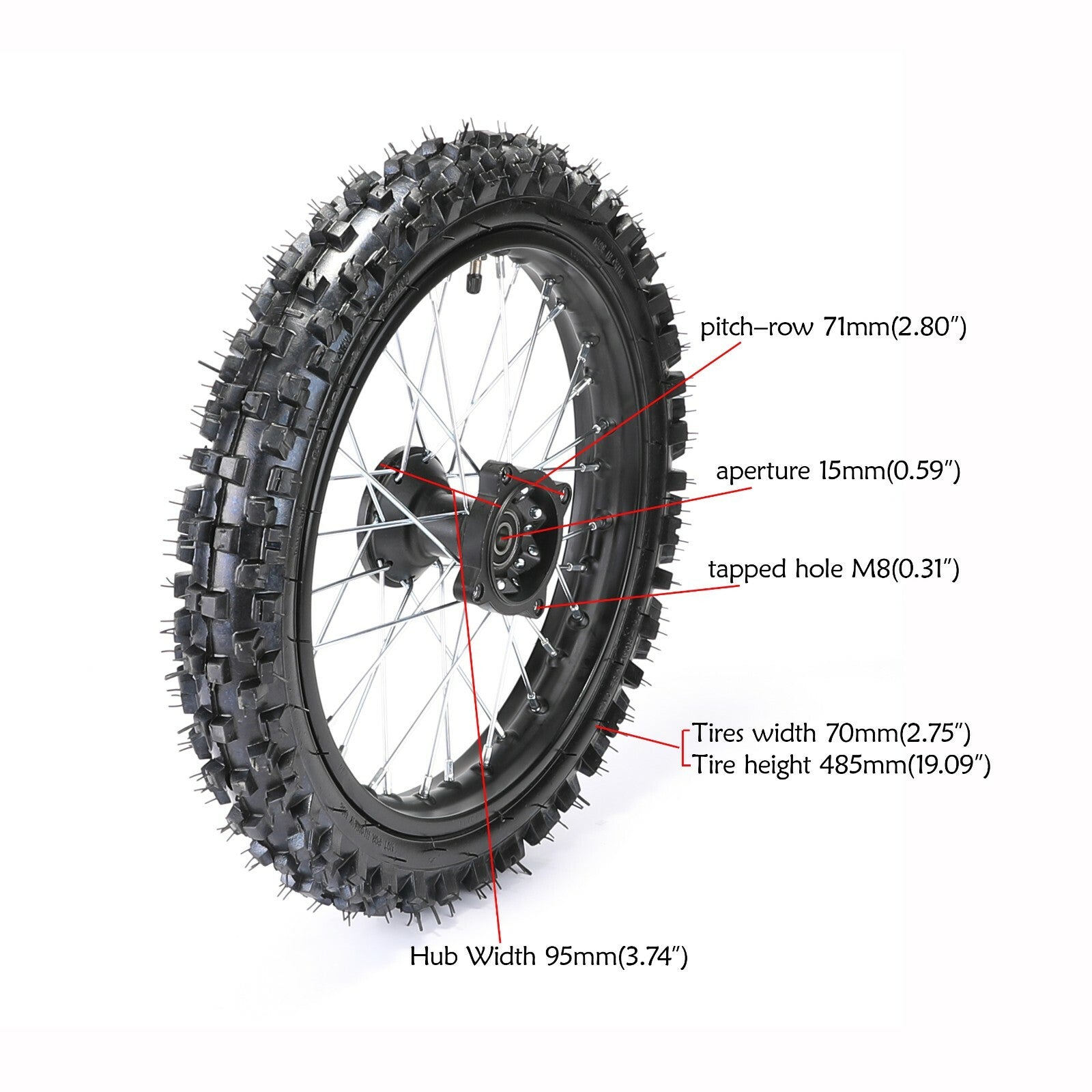 Front fork end + rear swingarm + 14-inch + 12-inch wheels, disc brake, CRF70 XR50 bicycle