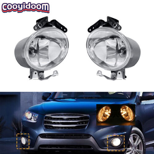 Pair Front Bumper Fog Light With Bulbs for Hyundai Santa Fe 2007-2009