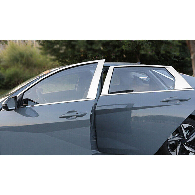12P Chrome Steel Window Molding Strip Cover Trim Kit for Hyundai for Elantra 2021-23