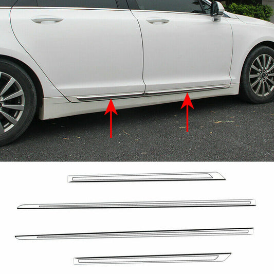 for Lincoln MKZ 2017-2020 Chrome Side Skirt Door Body Moulding Decor Trim Cover