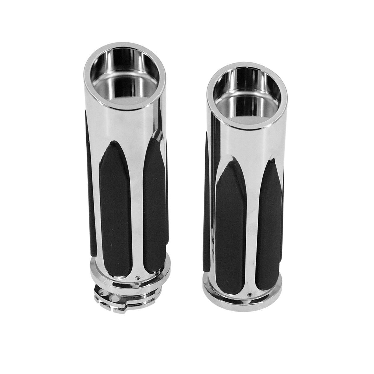 Chrome 1 Handlebar Hand Grips for Harley Touring Road King Electra Glide 96-07