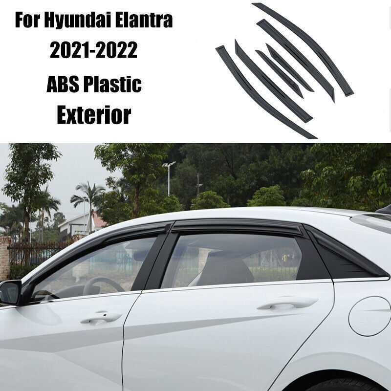 for Hyundai for Elantra 2021-2023 Black Window Visor Vent Sun Shade Rain Guard trim