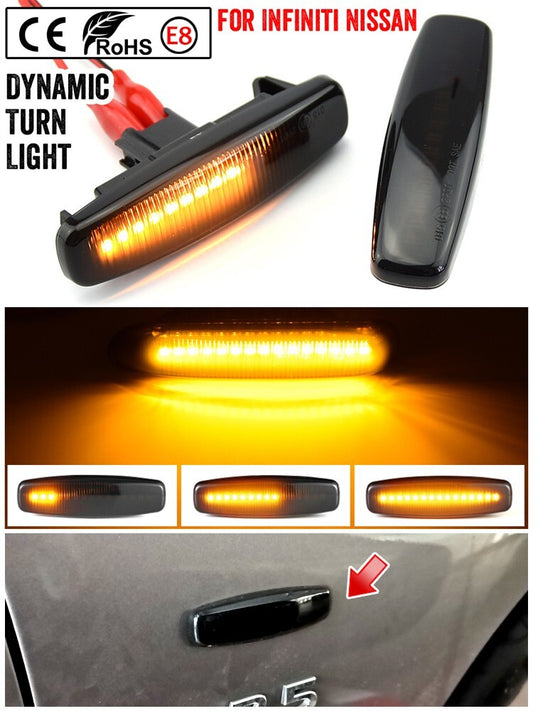 Dynamic Side Marker Light Turn Signal Light for Infiniti FX37 EX35 for Nissan Fuga