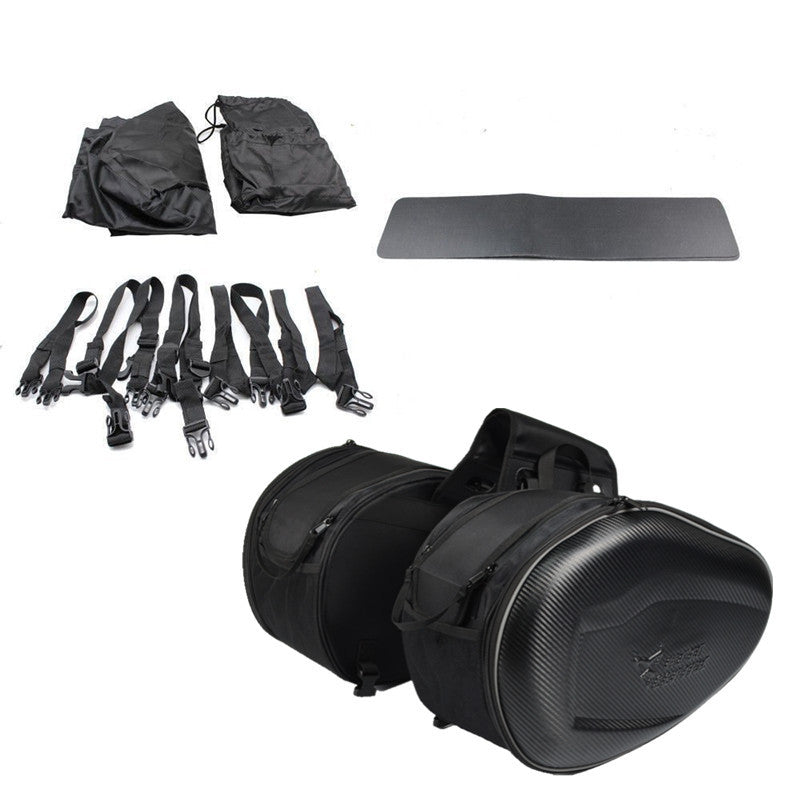 2 Pc Motorcycles ATV Saddle Riding Bag Helmet Storage Trunk Box Waterproof Cover