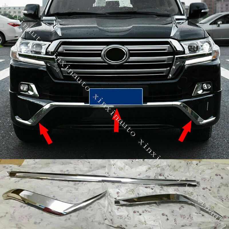 ABS Chrome Front Bumper Lip Molding Strips for Toyota for Land Cruiser LC200 2016-21