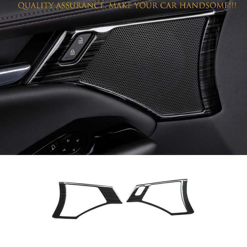 for Mazda 3 Axela 19-2023 Black Stainless Inner Door Handle Horn Frame Trim 2X