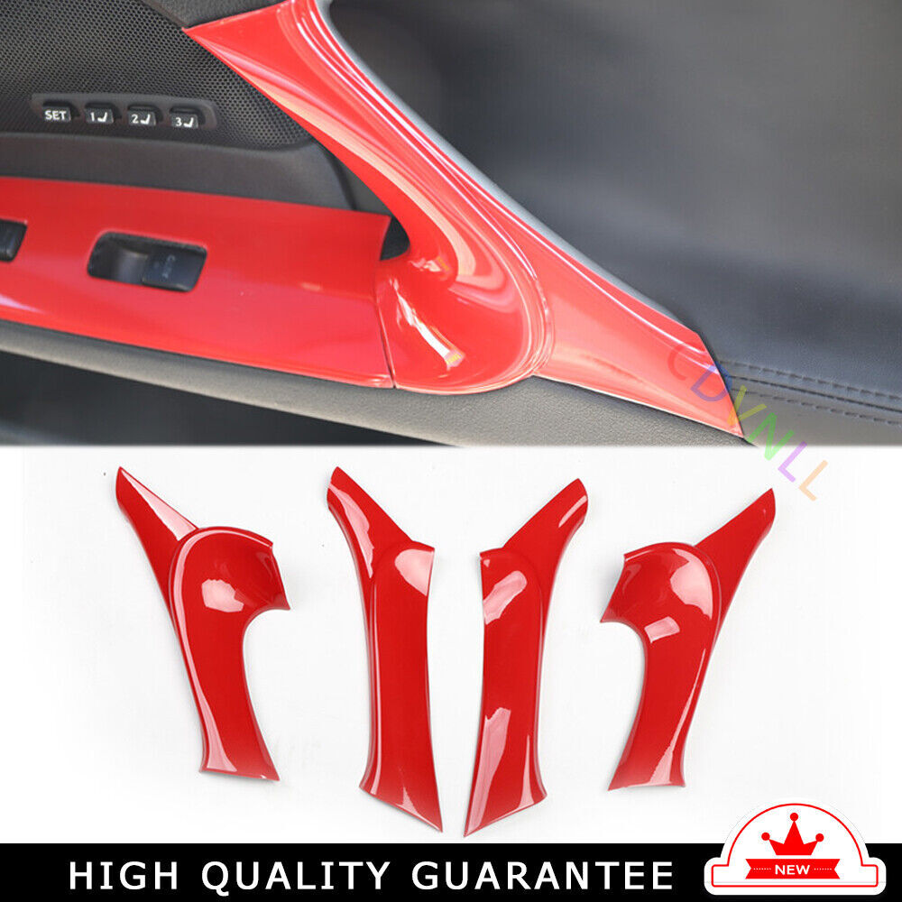 Interior Door Armrest Panel Trim Decoration 4 for Lexus IS 2006-2011 Bright Red