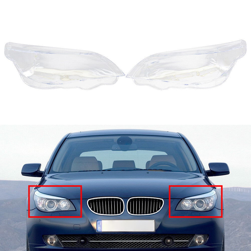 Headlight Lens Cover Lampshade For BWM E60 E61 525i 530i 540i 550i 2003-2010 cl