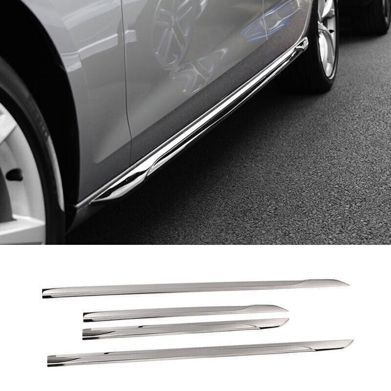 for Audi A4 B9 2020-2021 Chrome Steel Side Door Body Protect Molding Cover Trims