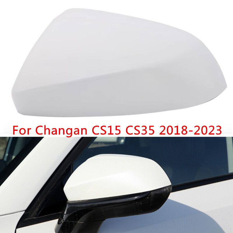 White Left Rearview Door Mirror Cover Shell Cap for Changan CS15 CS35 2018-2023