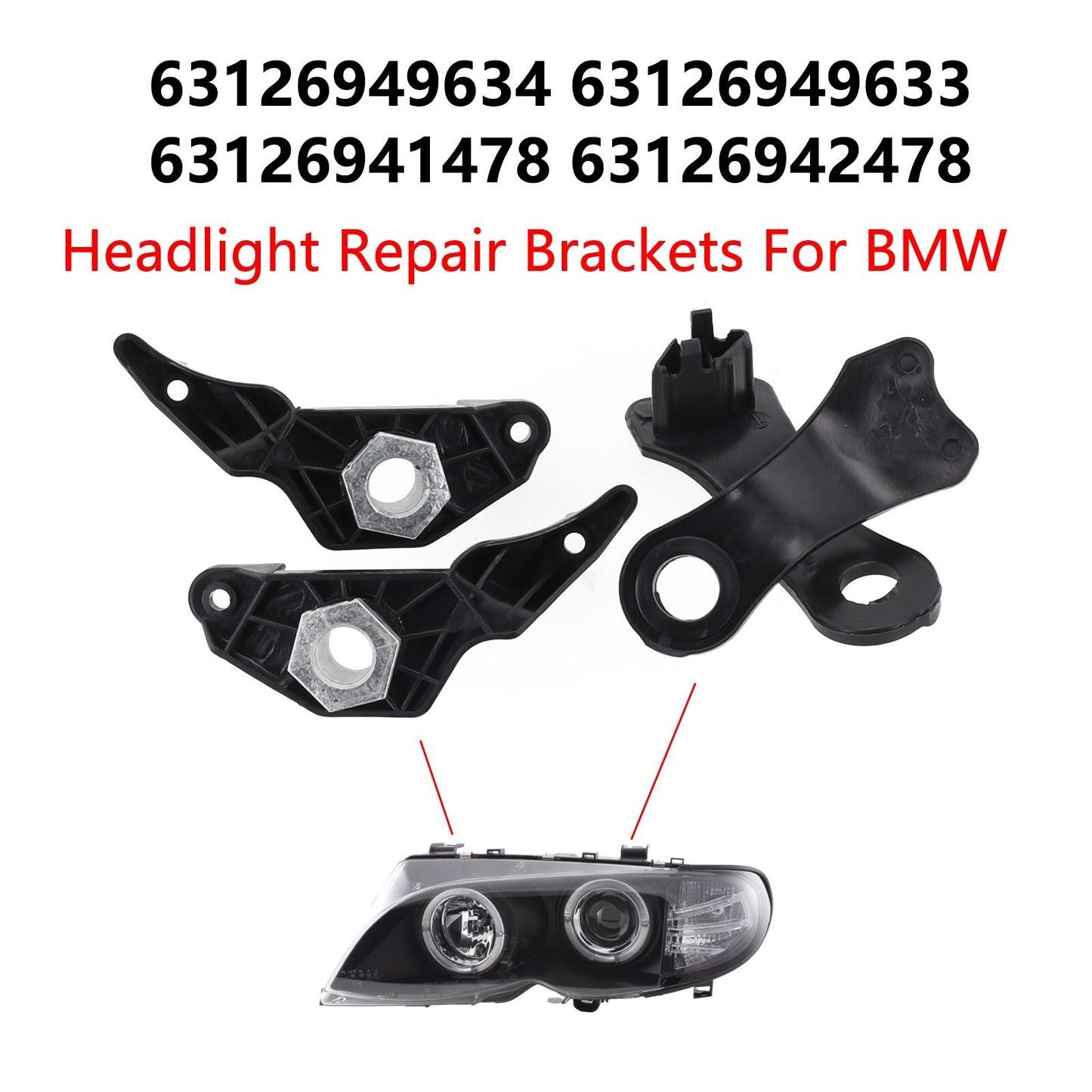 Headlight brackets 6346942478 (right) 6346949633 (left) 6396949634 (right)