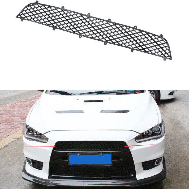 Black Front Upper Bumper Mesh Grill Grille for Mitsubishi Lancer Evolution 07-17