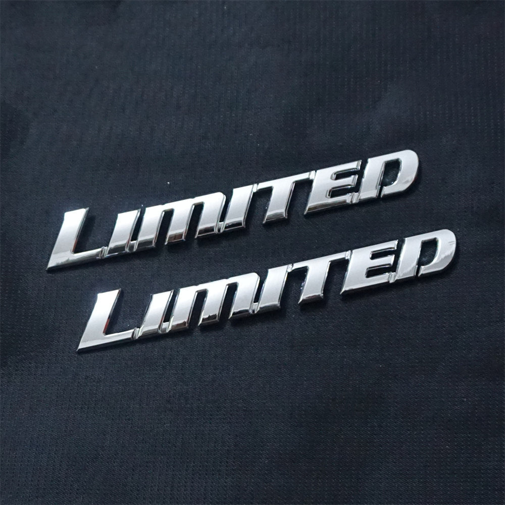 2x Silver Chrome LIMITED High Metal Emblem Decal Sticker Badge V6 4WD SUV Motors