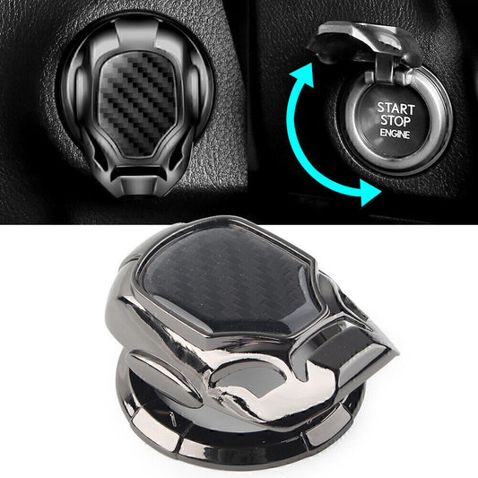 Universal Auto Ignition Engine Decor Ring Trim Cover Cap Start Stop Button Black