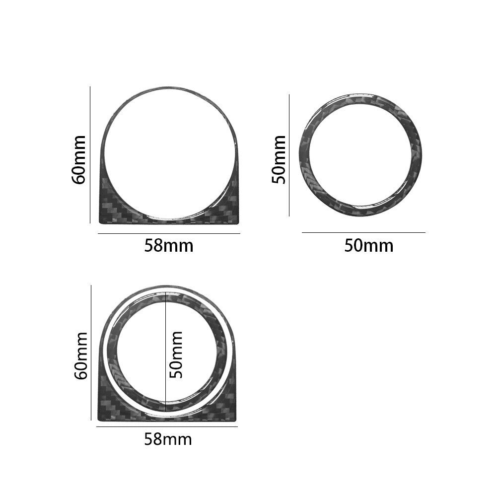 4Pcs Carbon Fiber Interior Speaker Frame Cover Trim for Jeep for Wrangler 2007-2010